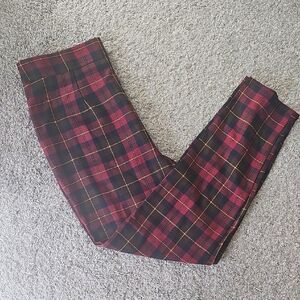 Plaid Trousers in Red and Black